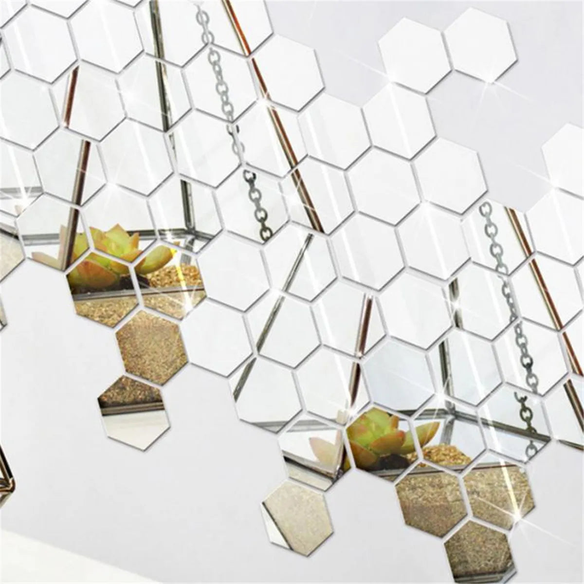 Hexagon 3D Mirror Wall Sticker