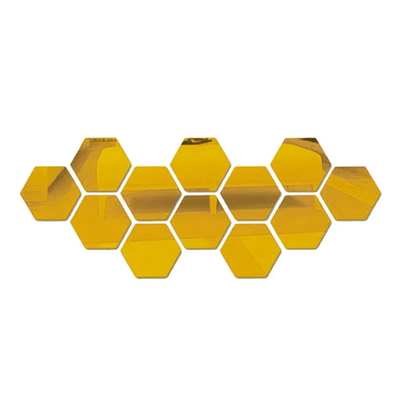 Hexagon 3D Mirror Wall Sticker