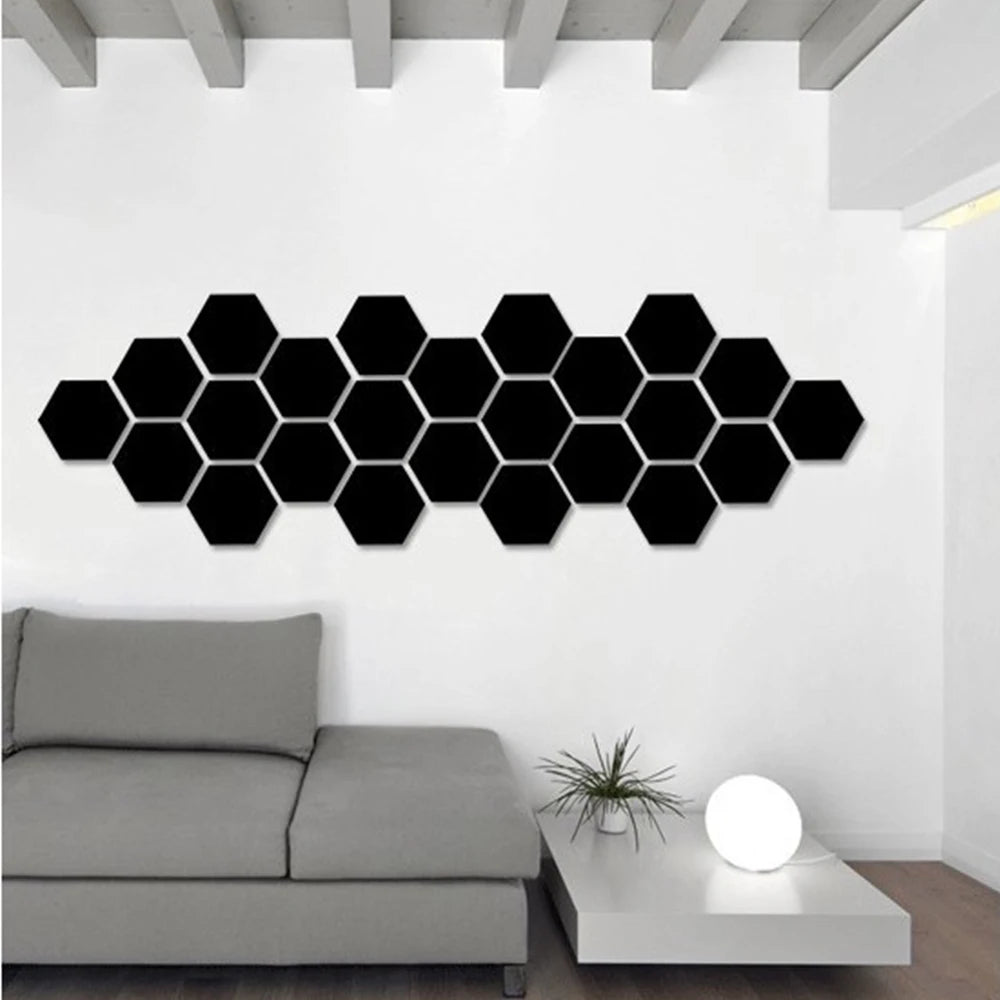 Hexagon 3D Mirror Wall Sticker