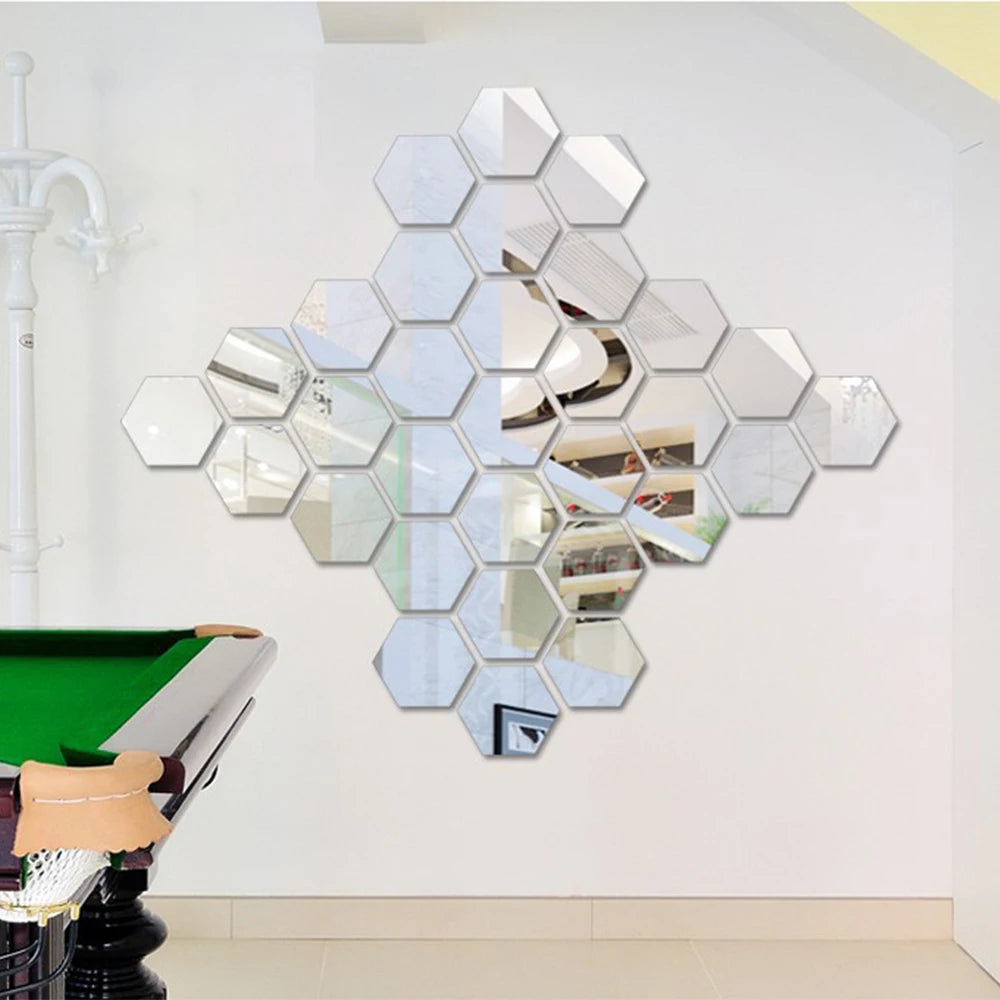 Hexagon 3D Mirror Wall Sticker