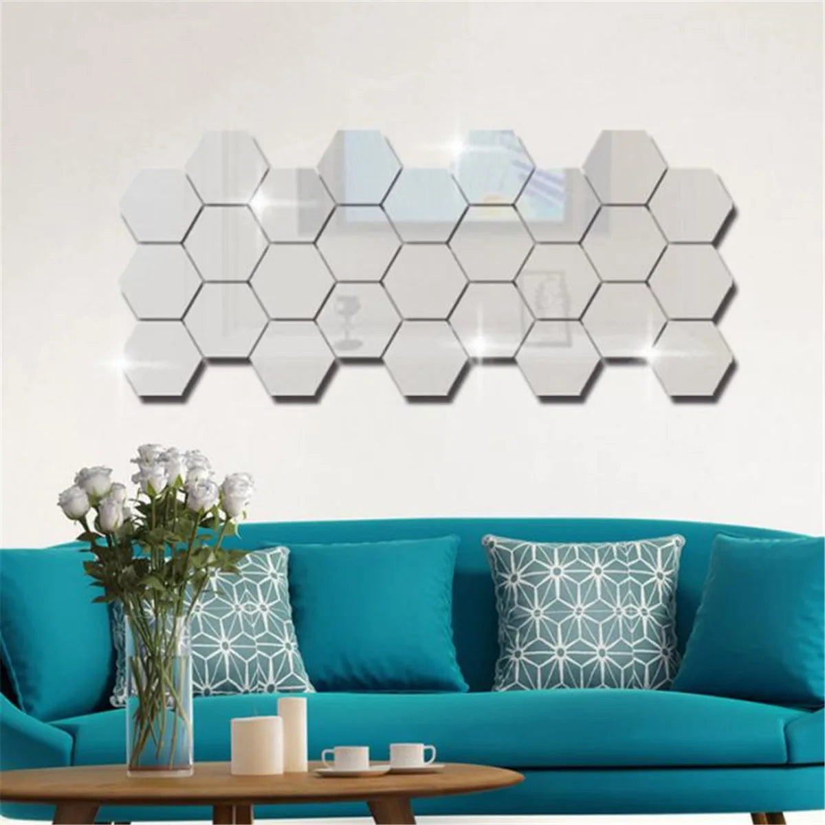 Hexagon 3D Mirror Wall Sticker