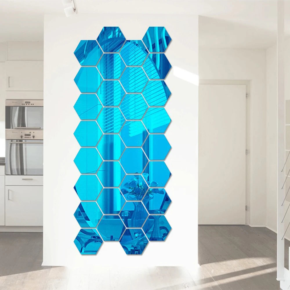 Hexagon 3D Mirror Wall Sticker