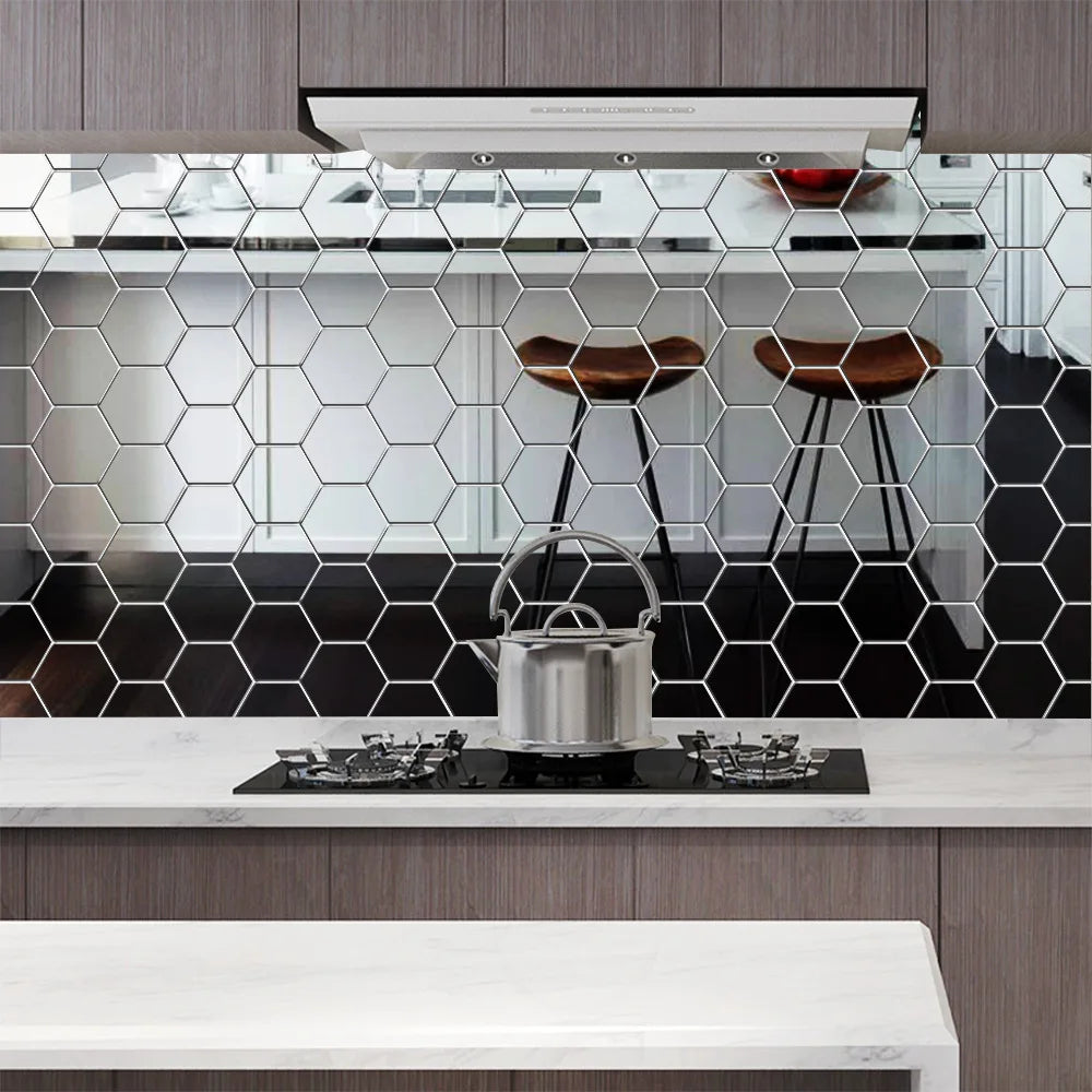 Hexagon 3D Mirror Wall Sticker