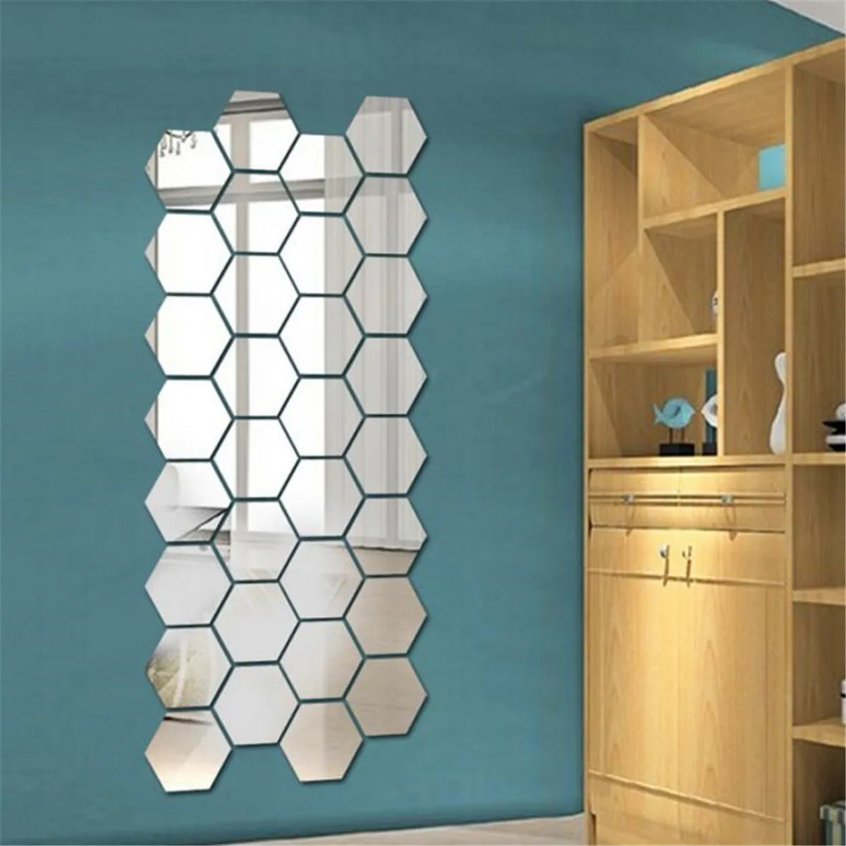 Hexagon 3D Mirror Wall Sticker