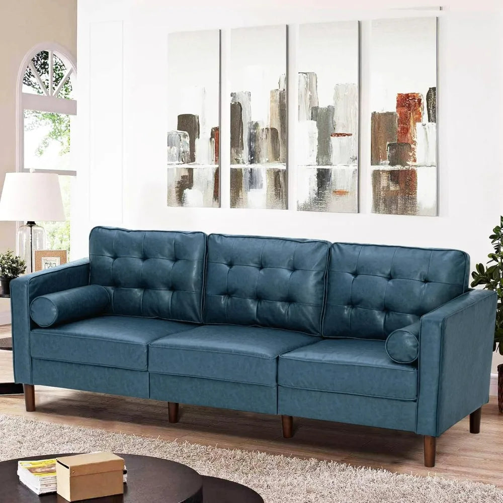 Blue Mid-Century Modern Sofa