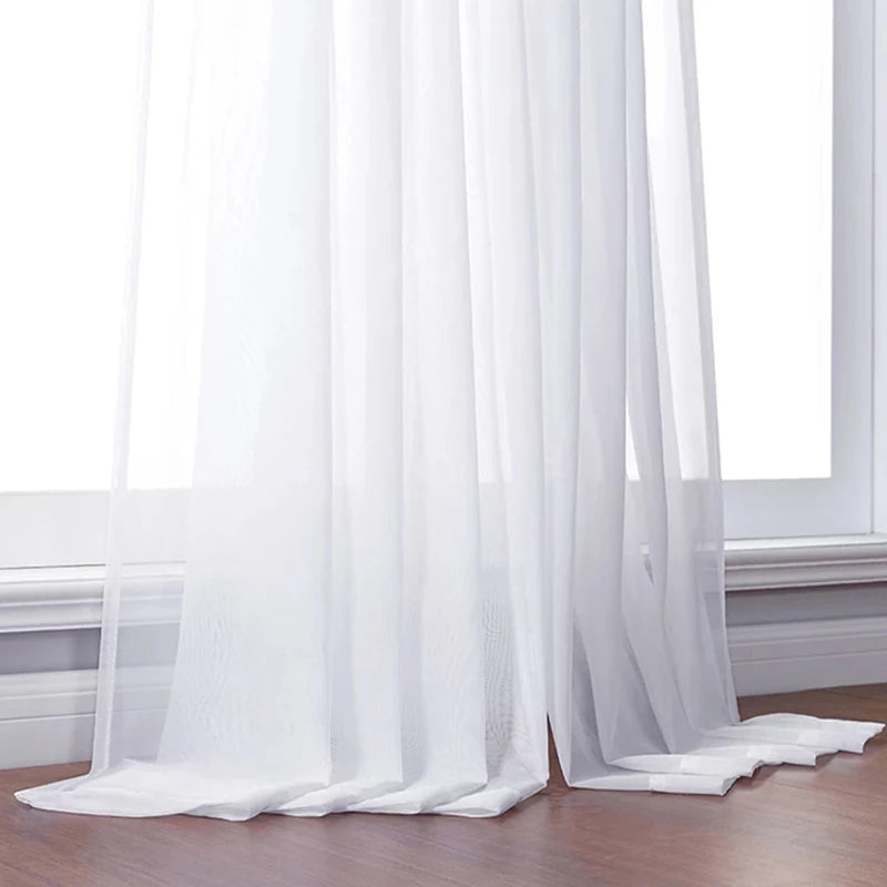 White Tulle Curtains Home Living Room Sheer Window