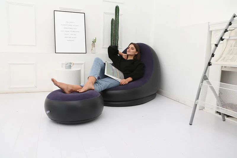 Lazy BeanBag Sofas Cover Chair No Filler Lounger Seat Bean Bag Pouf Puff Couch Tatami Living Room High Quality Inflatable Bed