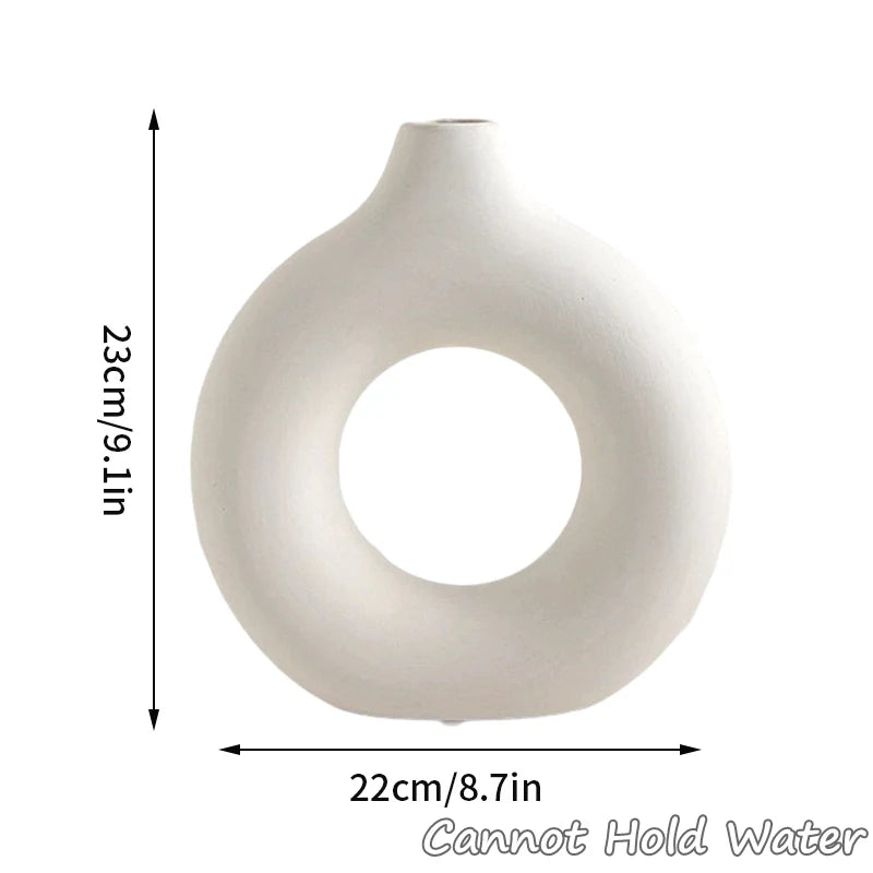 Imitation Ceramic Pure White  Decorative Vase