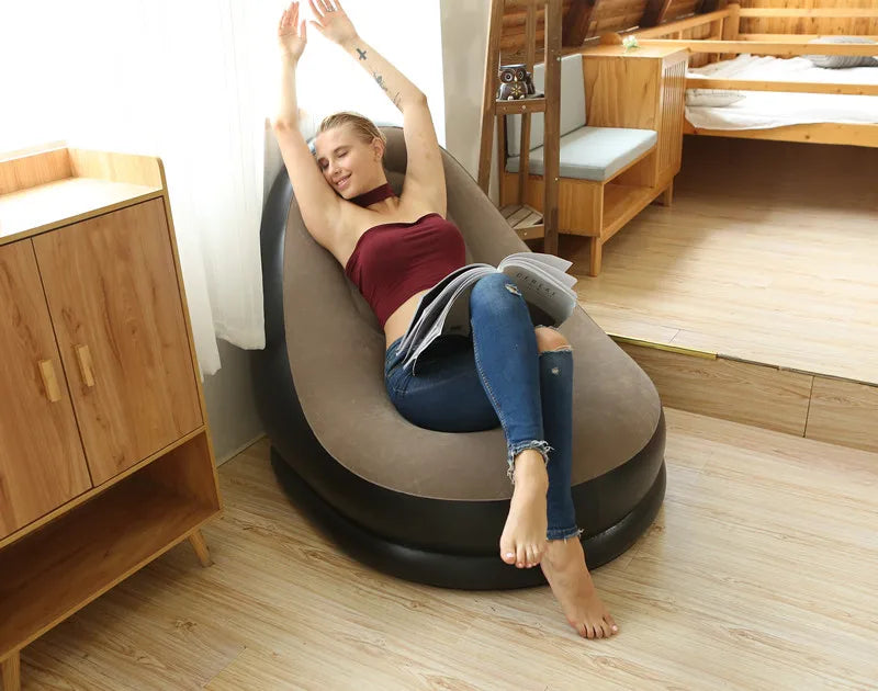 Lazy BeanBag Sofas Cover Chair No Filler Lounger Seat Bean Bag Pouf Puff Couch Tatami Living Room High Quality Inflatable Bed