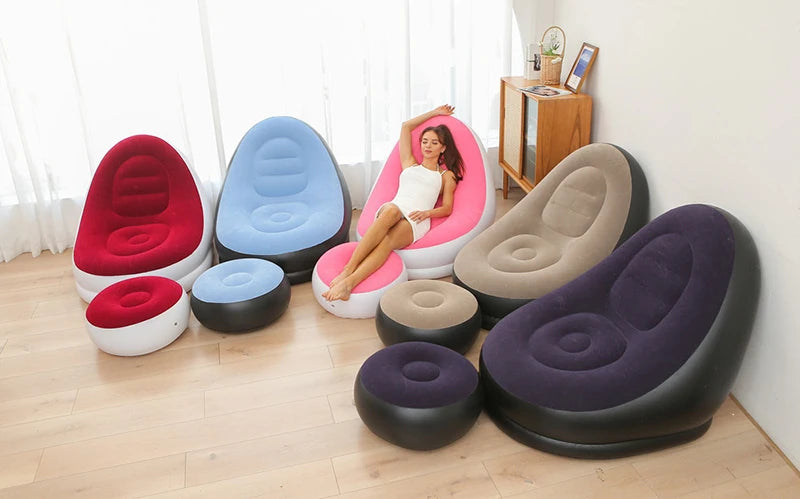 Lazy BeanBag Sofas Cover Chair No Filler Lounger Seat Bean Bag Pouf Puff Couch Tatami Living Room High Quality Inflatable Bed