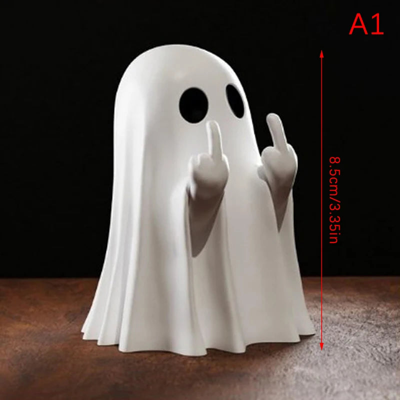 Middle Finger Cute Ghost Statue