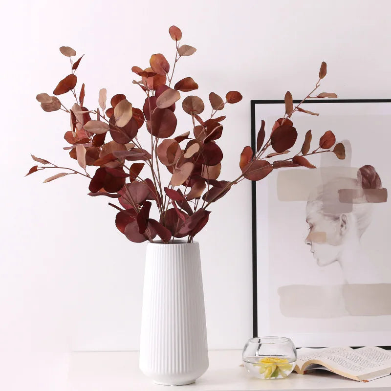 Autumn Artificial Plant Faux Eucalyptus Leaves