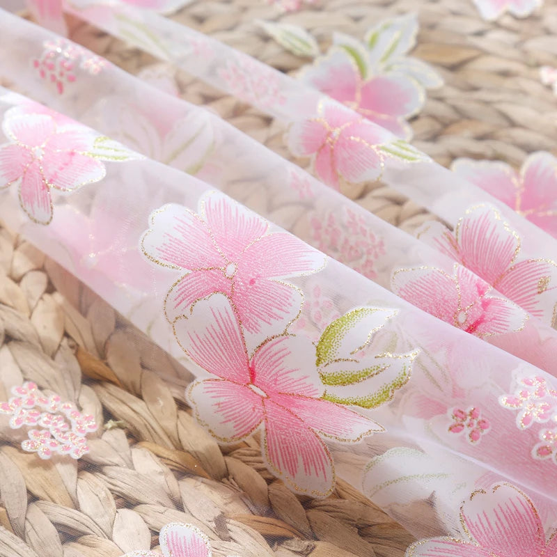 Flower Pattern Window floral sheer Curtain