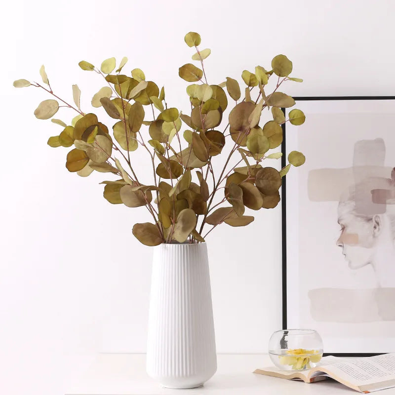 Autumn Artificial Plant Faux Eucalyptus Leaves