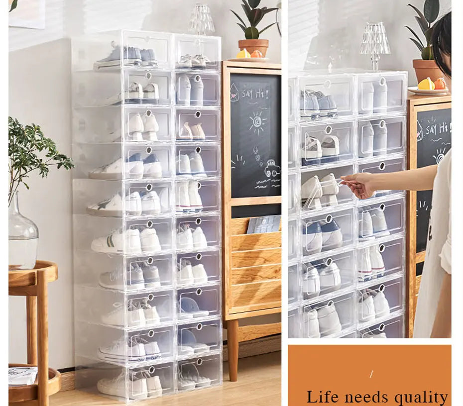 Plastic Shoes Case Thickened Transparent Drawer Case