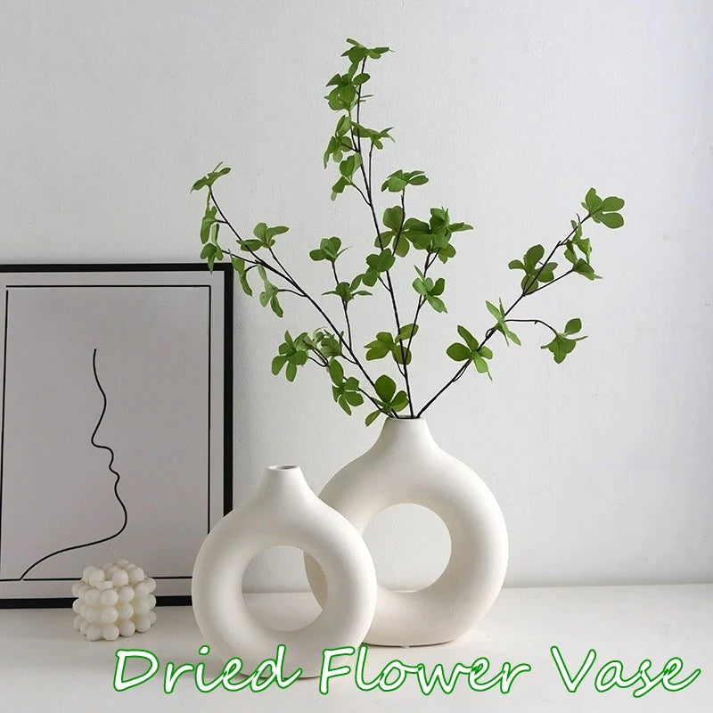 Imitation Ceramic Pure White  Decorative Vase