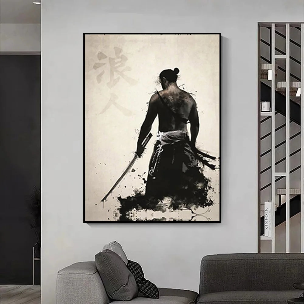 Classic Samurai Masked Rogue Ronin Miyamoto Wall Art Canvas