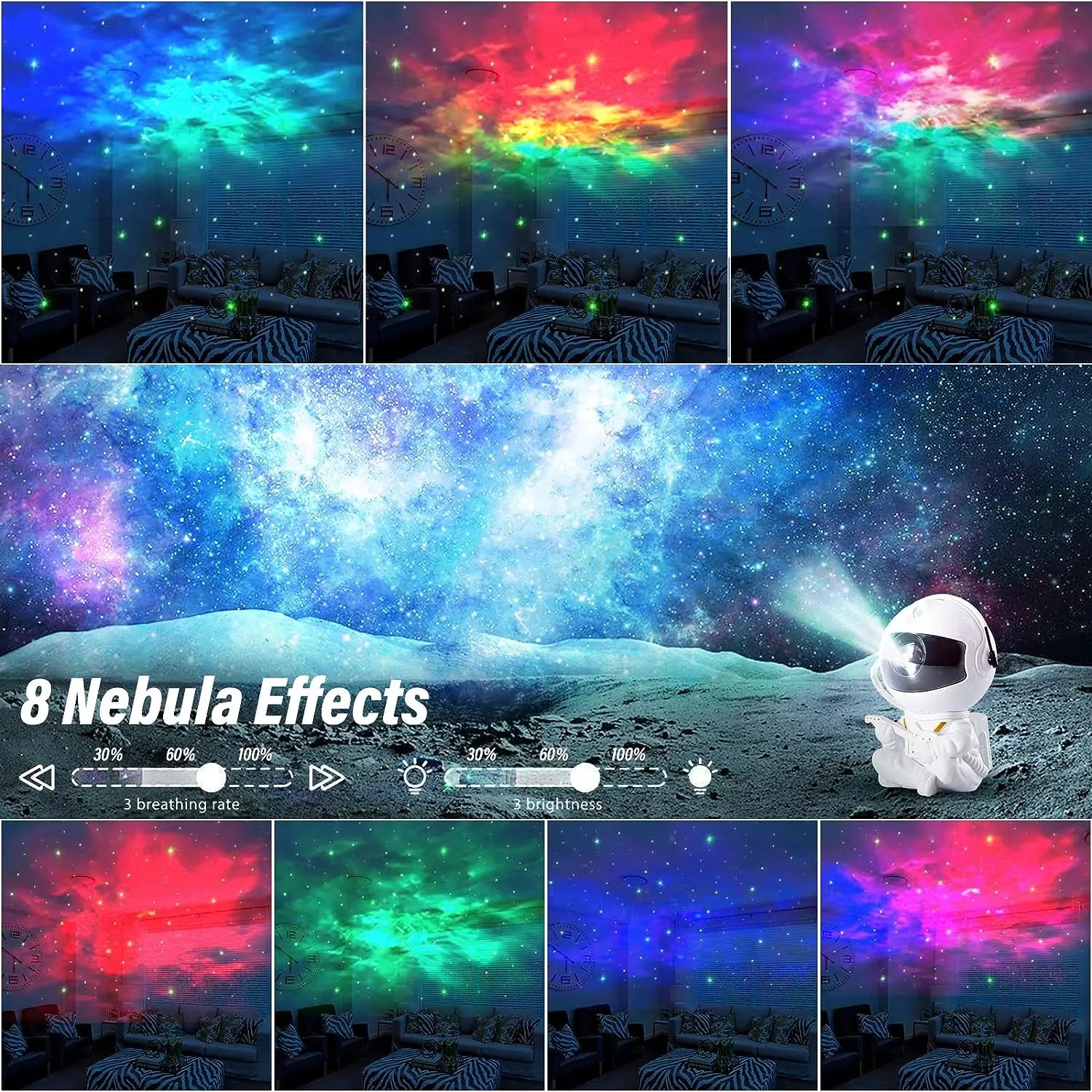 Astronaut Space Star Projector Galaxy Night Light