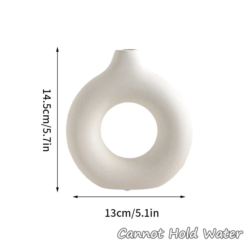 Imitation Ceramic Pure White  Decorative Vase