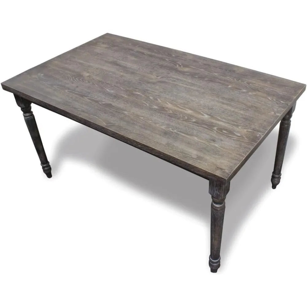 Grey Wood and Veneer Distressed Dining Table