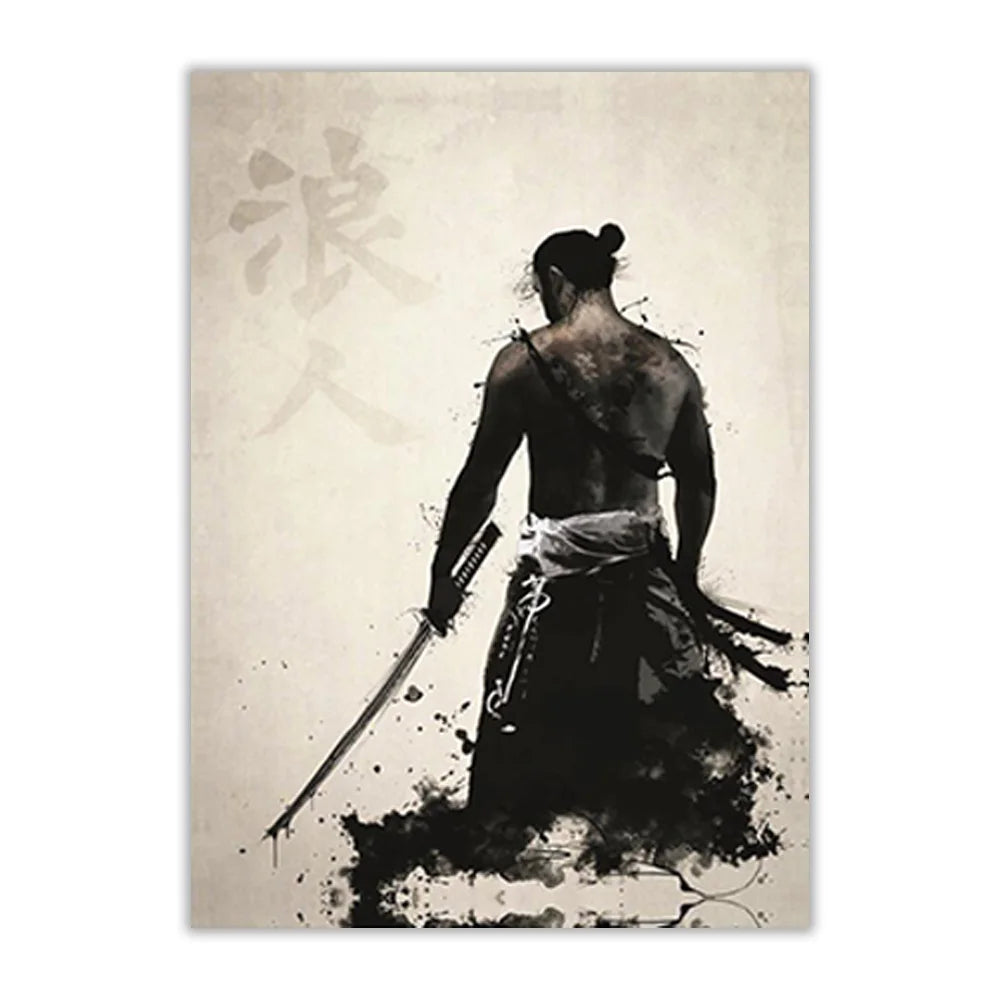 Classic Samurai Masked Rogue Ronin Miyamoto Wall Art Canvas