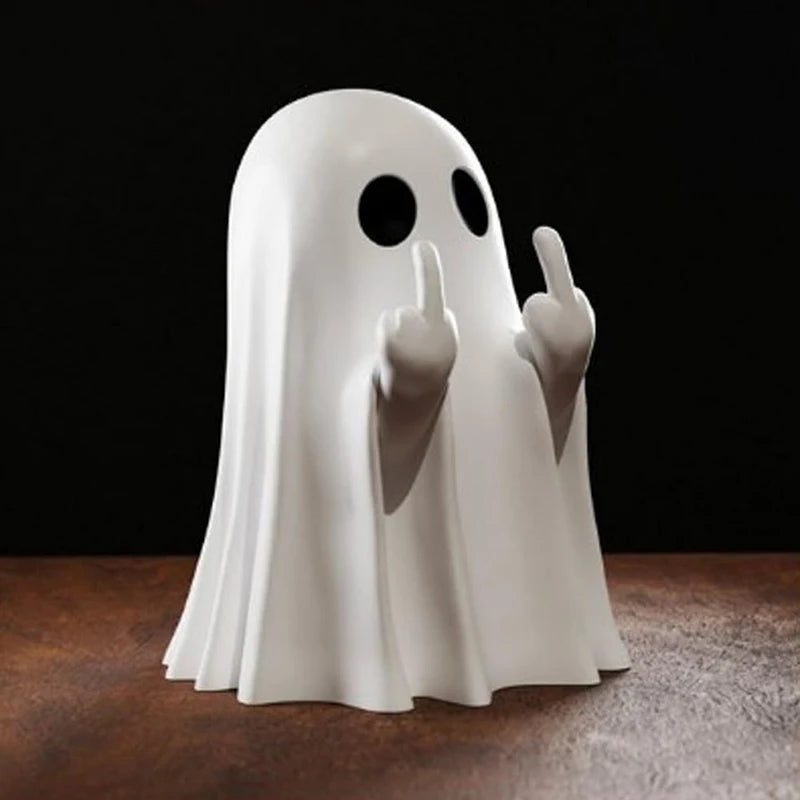 Middle Finger Cute Ghost Statue