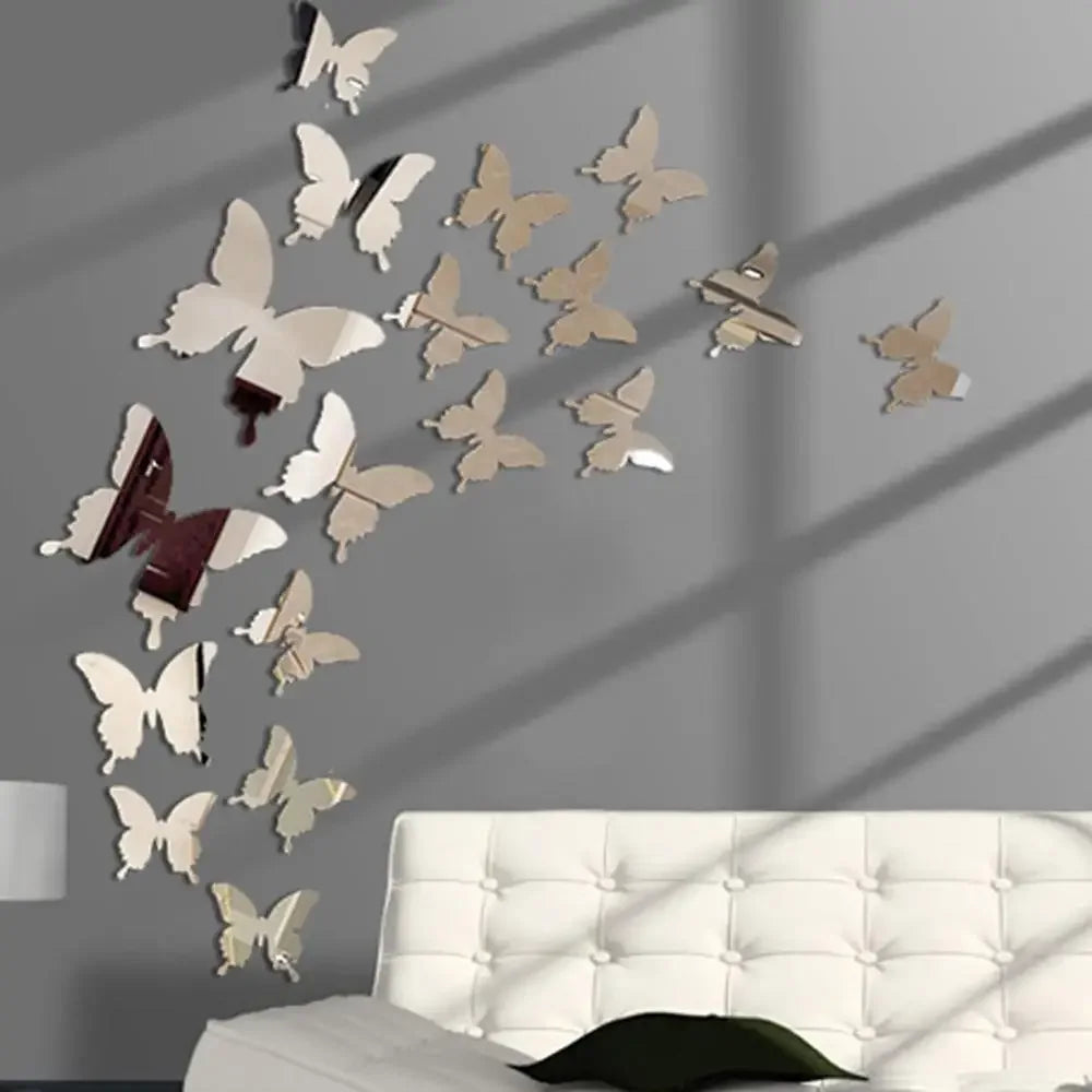 3D Butterfly Mirror Wall Stickers