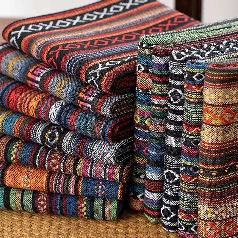 Ethnic Style Cotton Linen Fabric Textile