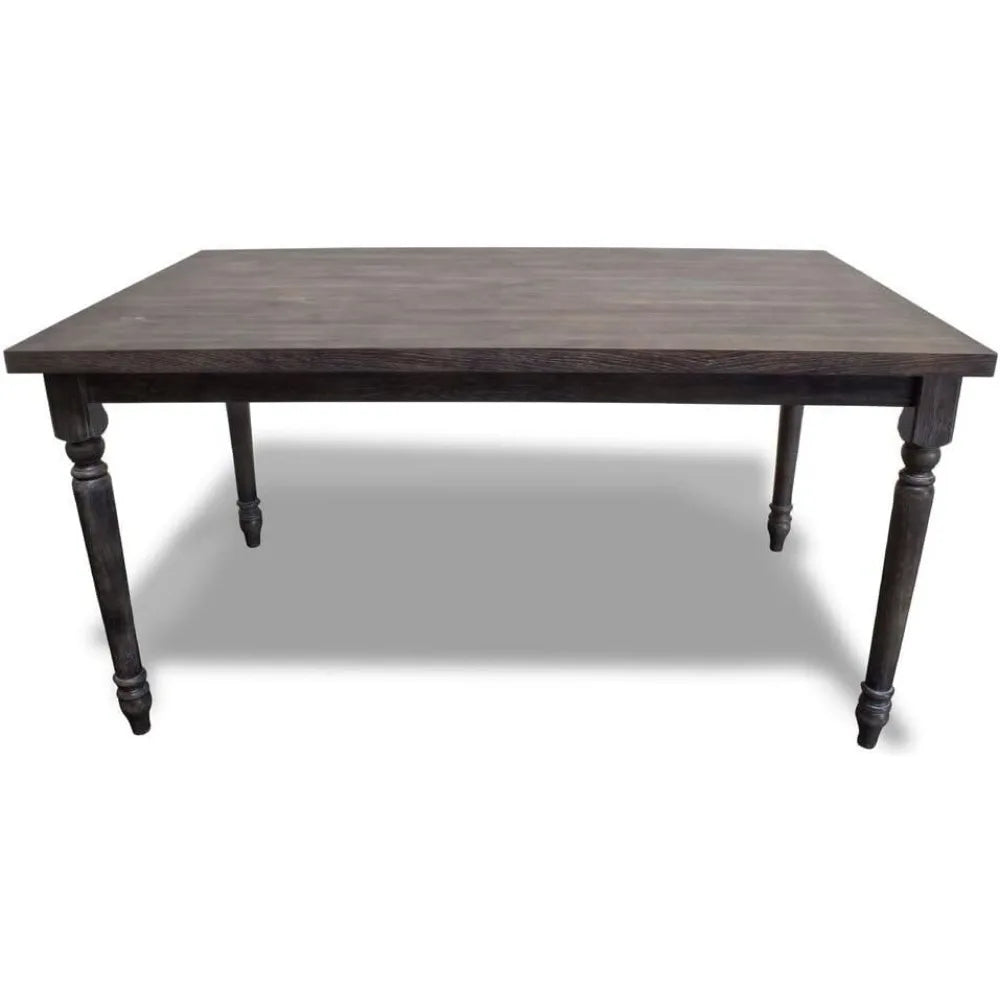 Grey Wood and Veneer Distressed Dining Table