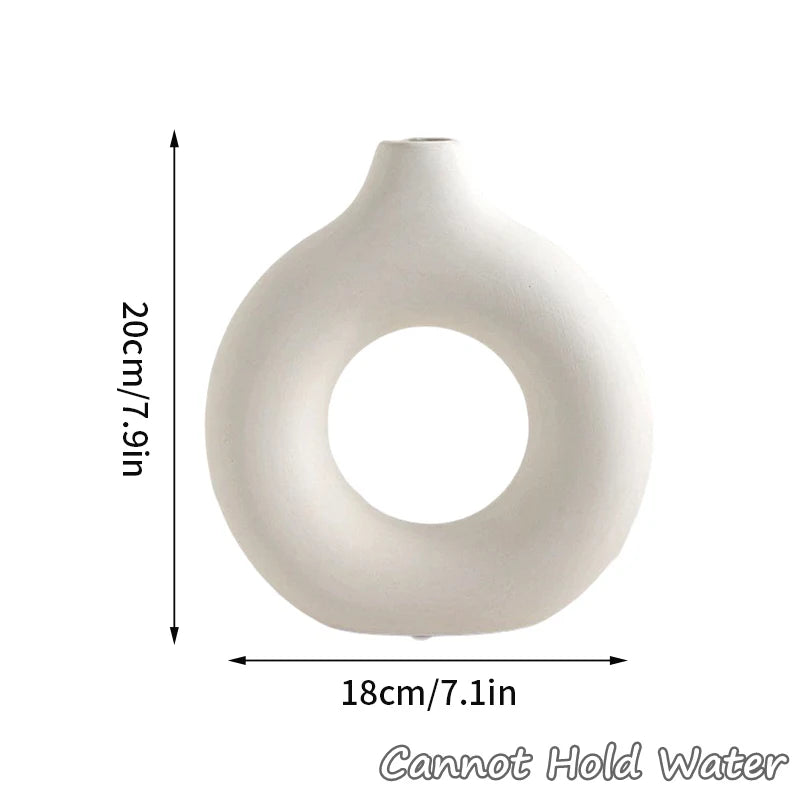 Imitation Ceramic Pure White  Decorative Vase