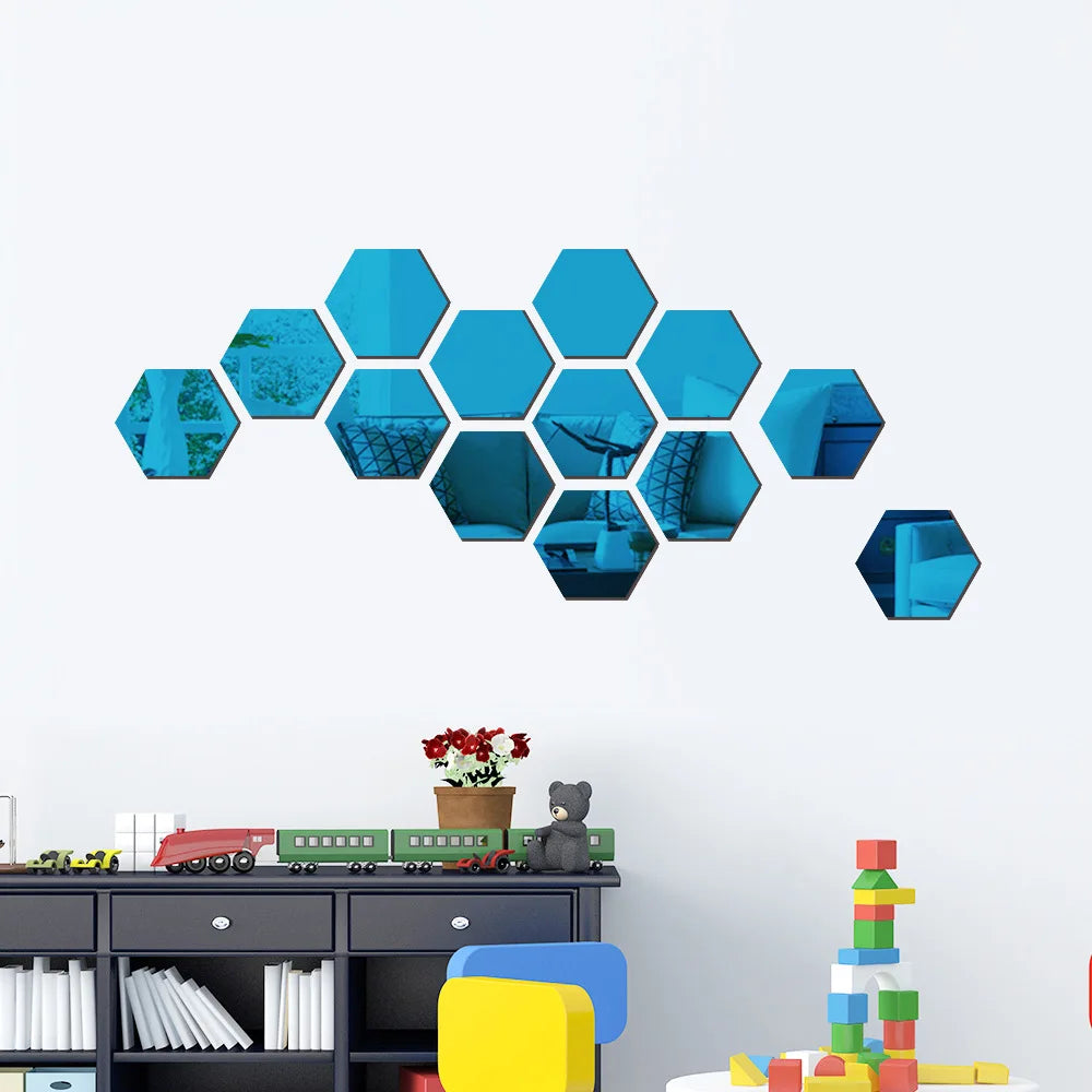 Hexagon 3D Mirror Wall Sticker