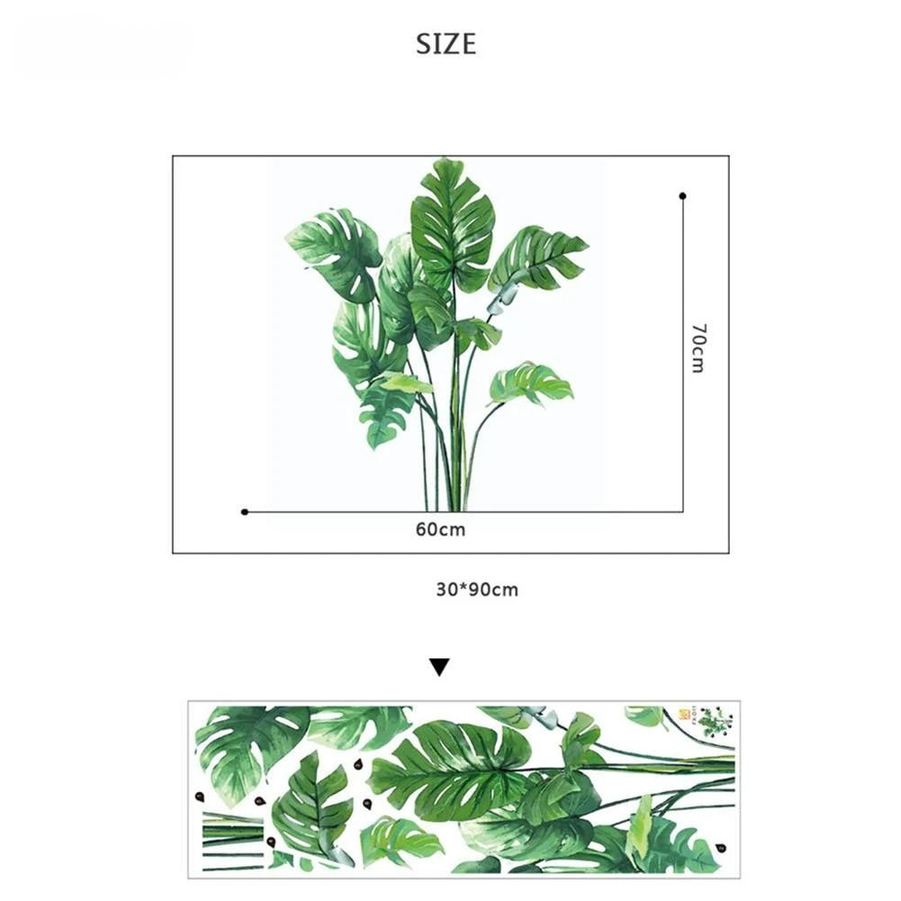 Large Plant Leaves Wall Stickers Home Decoration