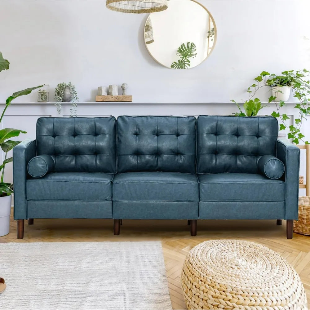 Blue Mid-Century Modern Sofa