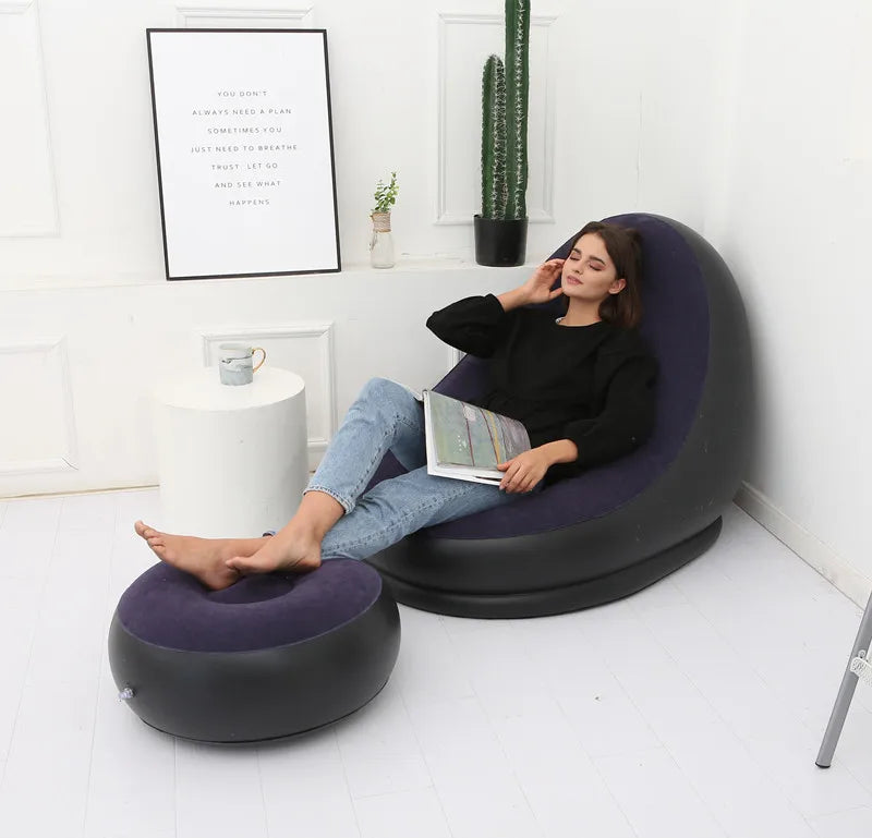 Lazy BeanBag Sofas Cover Chair No Filler Lounger Seat Bean Bag Pouf Puff Couch Tatami Living Room High Quality Inflatable Bed