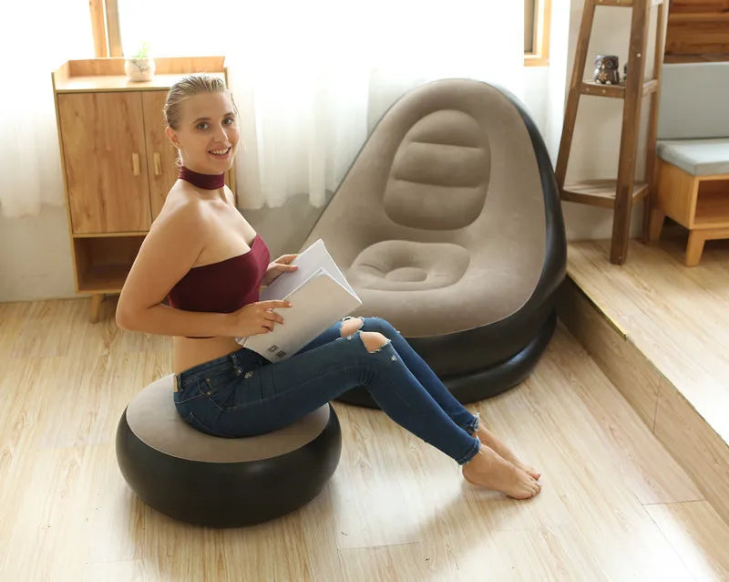 Lazy BeanBag Sofas Cover Chair No Filler Lounger Seat Bean Bag Pouf Puff Couch Tatami Living Room High Quality Inflatable Bed